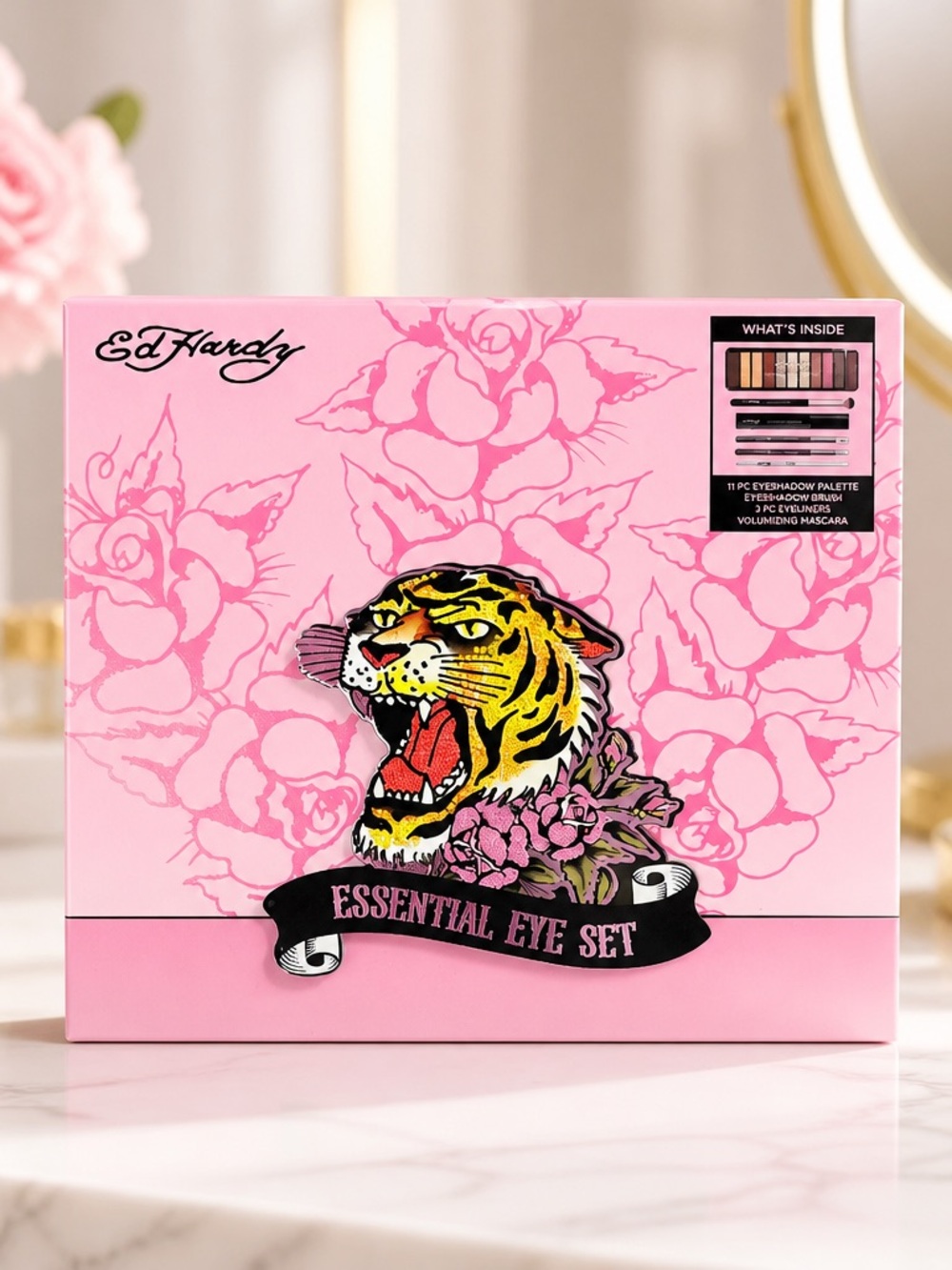 Ed Hardy Essential Eye Makeup Set Eyeshadow Palette Mascara New